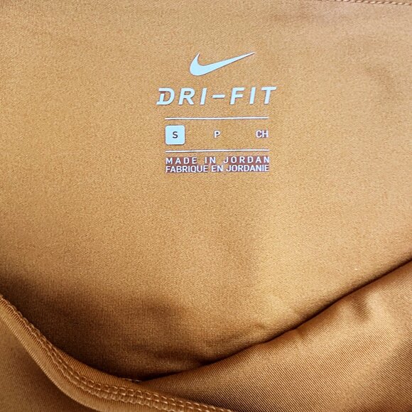 Nike Gold Side Athletic Stripe High Rise Ankle Leggings S - Picture 3 of 3